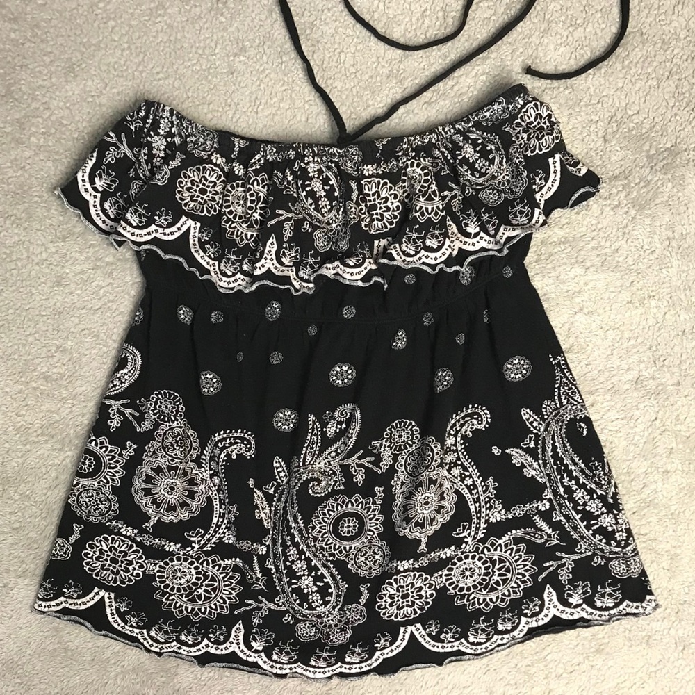 Almost Famous Off Shoulder Black Top